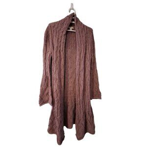 Garnet Hill sweater Small (runs large?) purple pointelle alpaca blend long line